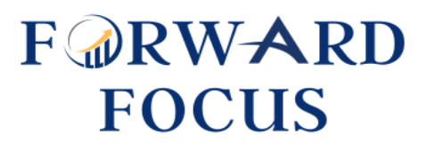 Forward Focus Logo with upward graph in the O and the Alhambra A logo in the A